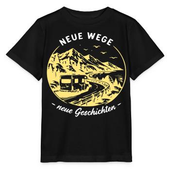 Neue WegeNeue Geschichten Camper-Motiv - Stanley/Stella Kinder T-Shirt MINI CREATOR  - Schwarz - Vorne - Mikhail (115cm)
