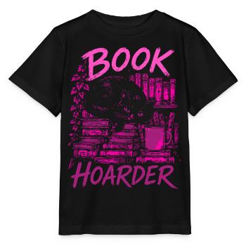 Chat Collectionneur de Livres – Amour du Livre Rose - T-shirt bio MINI CREATOR Stanley/Stella Enfant - noir - Devant - Mikhail (115cm)