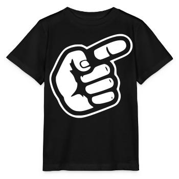 Direction pointée de la main avec le doigt - T-shirt bio MINI CREATOR Stanley/Stella Enfant - noir - Devant - Mikhail (115cm)
