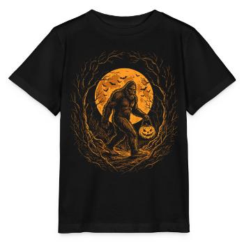 Halloween, Bigfoot, Lune, Citrouille - T-shirt bio MINI CREATOR Stanley/Stella Enfant - noir - Devant - Mikhail (115cm)