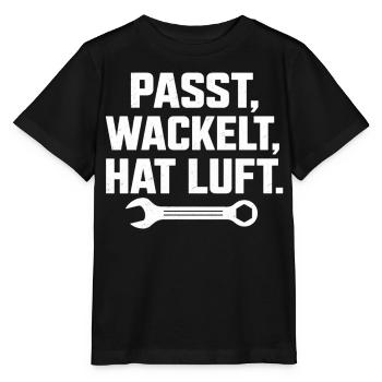 Passt wackelt und hat Luft Handwerker Spruch - Stanley/Stella Kinder T-Shirt MINI CREATOR  - Schwarz - Vorne - Mikhail (115cm)