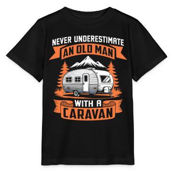 Ne sous-estimez jamais un vieil homme avec une caravane - T-shirt bio MINI CREATOR Stanley/Stella Enfant - noir - Devant - Mikhail (115cm)