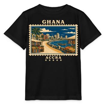 Ghana Accra Vintage Travel Brand - Stanley/Stella MINI CREATOR Kids’ T-Shirt - black - Front - Mikhail (115cm)