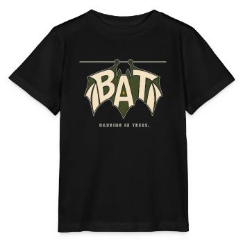 BAT – Hanging Bat and Word Game - Stanley/Stella MINI CREATOR Kids’ T-Shirt - black - Front - Mikhail (115cm)