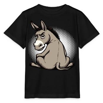 Esel Eselchen Eselhalter Muli Langohresel Muli - Stanley/Stella Kinder T-Shirt MINI CREATOR  - Schwarz - Vorne - Mikhail (115cm)