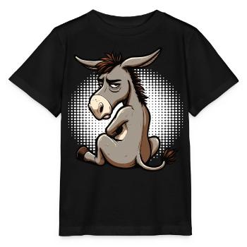 Esel Eselchen Eselhalter Muli Langohresel Muli - Stanley/Stella Kinder T-Shirt MINI CREATOR  - Schwarz - Vorne - Mikhail (115cm)