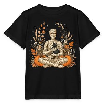 Halloween, Mummy, Black Cat - Stanley/Stella MINI CREATOR Kids’ T-Shirt - black - Front - Mikhail (115cm)