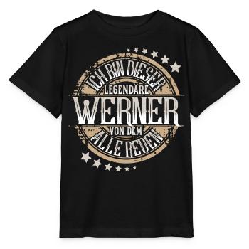Werner - Stanley/Stella Kinder T-Shirt MINI CREATOR  - Schwarz - Vorne - Mikhail (115cm)