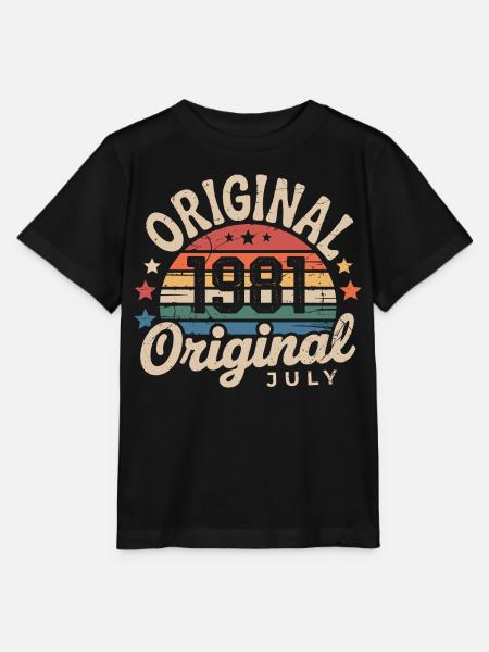 Original Juillet 1981 Anniversaire Vintage Retro - Stanley/Stella T-shirt MINI CREATOR til børn - sort