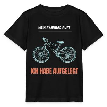 Mein Fahrrad ruft aufgelegt - Stanley/Stella Kinder T-Shirt MINI CREATOR  - Schwarz - Vorne - Mikhail (115cm)