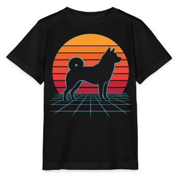 Shiba Inu Retro Kawaii Japanese Doge - Stanley/Stella MINI CREATOR Kids’ T-Shirt - black - Front - Mikhail (115cm)
