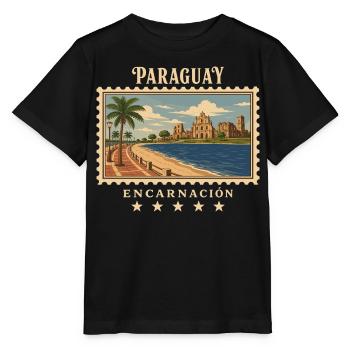 Paraguay Encarnación Vintage Reisemarke - Stanley/Stella Kinder T-Shirt MINI CREATOR  - Schwarz - Vorne - Mikhail (115cm)