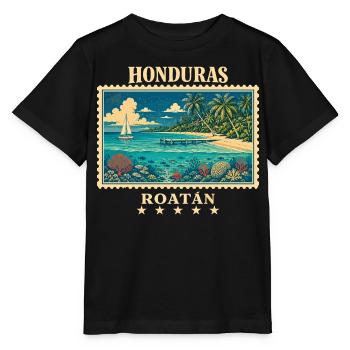 Honduras Roatán Vintage Reisemarke - Stanley/Stella Kinder T-Shirt MINI CREATOR  - Schwarz - Vorne - Mikhail (115cm)