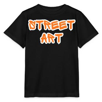 Orange Graffiti Street Art - Stanley/Stella Kinder T-Shirt MINI CREATOR  - Schwarz - Vorne - Mikhail (115cm)