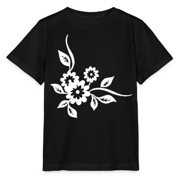Fleurs blanches - T-shirt bio MINI CREATOR Stanley/Stella Enfant - noir - Devant - Mikhail (115cm)