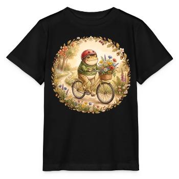 Nature du Cottage Snow, Vélo Grenouille - T-shirt bio MINI CREATOR Stanley/Stella Enfant - noir - Devant - Mikhail (115cm)