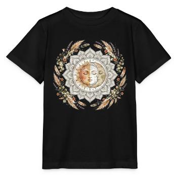 Sun Moon Mandala Boh Yoga Spiritual - T-shirt bio MINI CREATOR Stanley/Stella Enfant - noir - Devant - Mikhail (115cm)