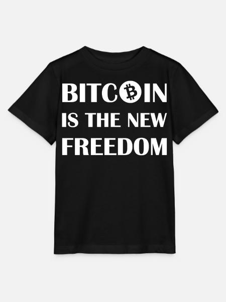 Bitcoin Freiheit Typo Print - Stanley/Stella Kinder T-Shirt MINI CREATOR  - Schwarz