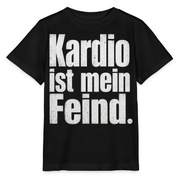 Kardio ist mein Feind Fitness Spruch Gym - Stanley/Stella Kinder T-Shirt MINI CREATOR  - Schwarz - Vorne - Mikhail (115cm)