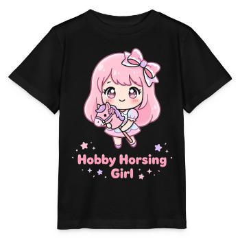 Cheval Kawaii de cavalier amateur - T-shirt bio MINI CREATOR Stanley/Stella Enfant - noir - Devant - Mikhail (115cm)