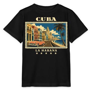 Kuba La Habana Vintage Reisemarke - Stanley/Stella Kinder T-Shirt MINI CREATOR  - Schwarz - Vorne - Mikhail (115cm)