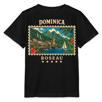 Marque de voyage vintage Dominica Roseau - T-shirt bio MINI CREATOR Stanley/Stella Enfant - noir - Devant - Mikhail (115cm)