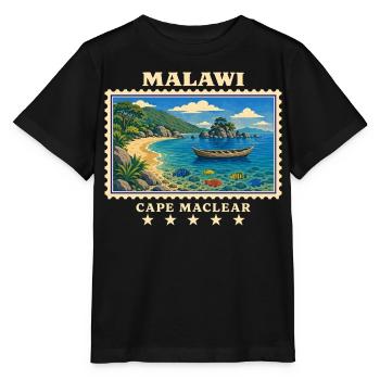 Marque de voyage vintage Malawi Cape Maclear - T-shirt bio MINI CREATOR Stanley/Stella Enfant - noir - Devant - Mikhail (115cm)