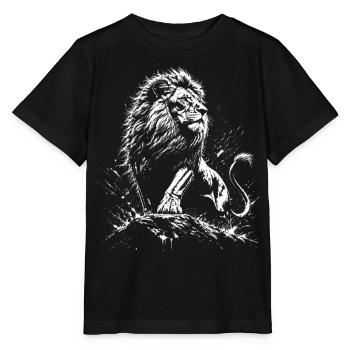 Lion on Rocks Cool Proud Courageous Graceful Leo - Stanley/Stella MINI CREATOR Kids’ T-Shirt - black - Front - Mikhail (115cm)
