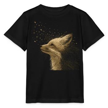 Renard, Nature, Animal de la forêt, Nature sauvage, Amour des animaux - T-shirt bio MINI CREATOR Stanley/Stella Enfant - noir - Devant - Mikhail (115cm)