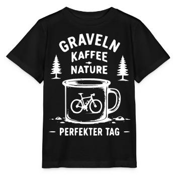 Gravel Kaffee Natur Fahrrad-Tasse - Stanley/Stella Kinder T-Shirt MINI CREATOR  - Schwarz - Vorne - Mikhail (115cm)