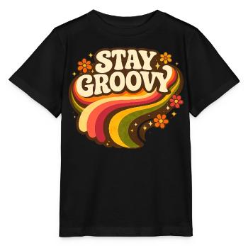 Reste Groovy Rainbow - T-shirt bio MINI CREATOR Stanley/Stella Enfant - noir - Devant - Mikhail (115cm)