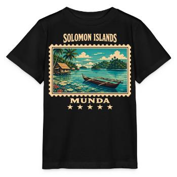 Marque de voyage vintage Solomon Islands Munda - T-shirt bio MINI CREATOR Stanley/Stella Enfant - noir - Devant - Mikhail (115cm)