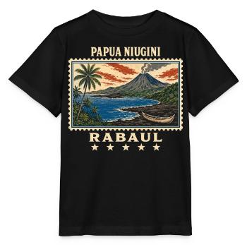 Papua-Neuguinea Rabaul Vintage Reisemarke - Stanley/Stella Kinder T-Shirt MINI CREATOR  - Schwarz - Vorne - Mikhail (115cm)