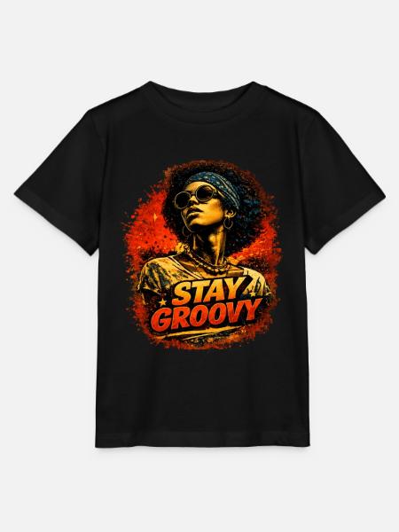 Stay Groovy Retro Soul - Stanley/Stella Kinder T-Shirt MINI CREATOR - Schwarz