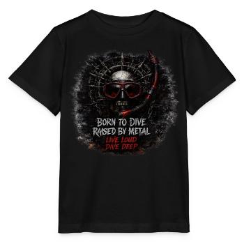Né pour plonger, élevé par le métal – Skull Diver Metal - T-shirt bio MINI CREATOR Stanley/Stella Enfant - noir - Devant - Mikhail (115cm)