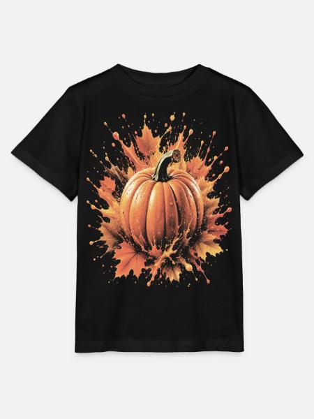 Kürbis-Herbst-Spritzkunst Ahornblatt - Stanley/Stella Kinder T-Shirt MINI CREATOR  - Schwarz
