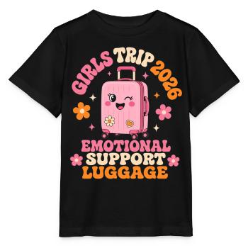 Girls Trip 2026 Emotional Support Luggage Saying - Stanley/Stella MINI CREATOR Kids’ T-Shirt - black - Front - Mikhail (115cm)