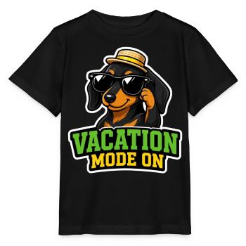 Mode de vacances sur le teckel qui dit T-shirt des vacances - T-shirt bio MINI CREATOR Stanley/Stella Enfant - noir - Devant - Mikhail (115cm)