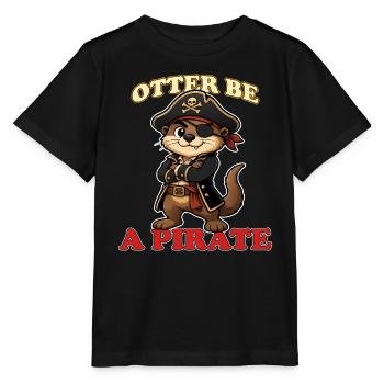 Loutre Être un pirate Mascotte drôle de Barbe de Lurtre Pirate - T-shirt bio MINI CREATOR Stanley/Stella Enfant - noir - Devant - Mikhail (115cm)