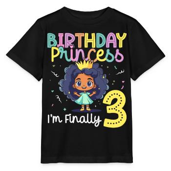 Fille noire pour son 3e anniversaire, Princesse, - T-shirt bio MINI CREATOR Stanley/Stella Enfant - noir - Devant - Mikhail (115cm)