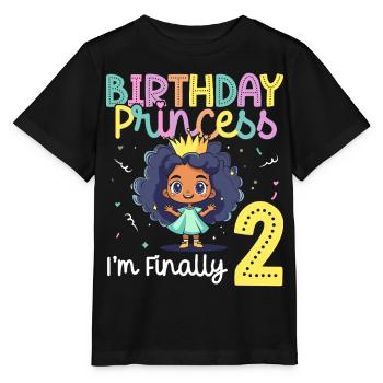 Fille Noire, princesse 2e anniversaire - T-shirt bio MINI CREATOR Stanley/Stella Enfant - noir - Devant - Mikhail (115cm)