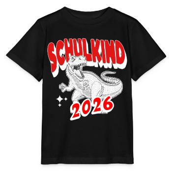 T-shirt T-Rex Scolaire 2026 pour l’inscription scolaire - T-shirt bio MINI CREATOR Stanley/Stella Enfant - noir - Devant - Mikhail (115cm)