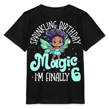 Fille noire pour son 6e anniversaire faisant de la magie - T-shirt bio MINI CREATOR Stanley/Stella Enfant - noir - Devant - Mikhail (115cm)