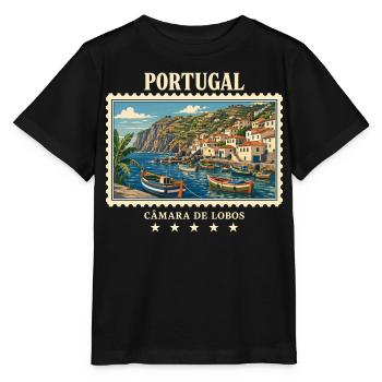 Portugal Câmara de Lobos Vintage Reisemarke - Stanley/Stella Kinder T-Shirt MINI CREATOR  - Schwarz - Vorne - Mikhail (115cm)