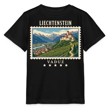 Liechtenstein Vaduz Vintage Reisemarke - Stanley/Stella Kinder T-Shirt MINI CREATOR  - Schwarz - Vorne - Mikhail (115cm)