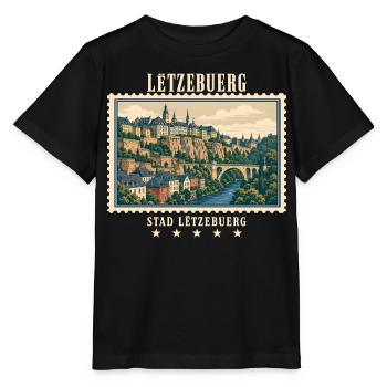 Luxemburg Luxemburg-Stadt Vintage Reisemarke - Stanley/Stella Kinder T-Shirt MINI CREATOR  - Schwarz - Vorne - Mikhail (115cm)
