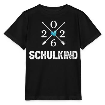 Schulkind 2026 Herz Pfeile weisses Design - Stanley/Stella Kinder T-Shirt MINI CREATOR  - Schwarz - Vorne - Mikhail (115cm)