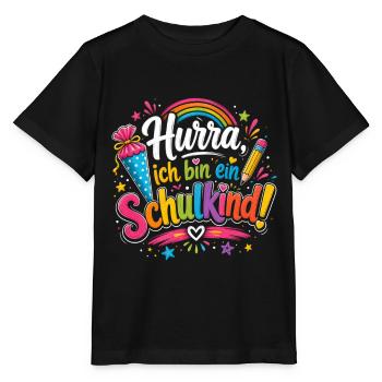 Hurra Ich Bin Ein Schulkind - Stanley/Stella Kinder T-Shirt MINI CREATOR  - Schwarz - Vorne - Mikhail (115cm)