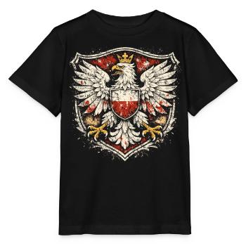 Blason de l’aigle polonais – Grunge de l’aigle polonais - T-shirt bio MINI CREATOR Stanley/Stella Enfant - noir - Devant - Mikhail (115cm)