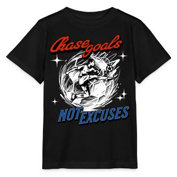 Fußball Shirt – Chase Goals Not Excuses - Stanley/Stella Kinder T-Shirt MINI CREATOR  - Schwarz - Vorne - Mikhail (115cm)